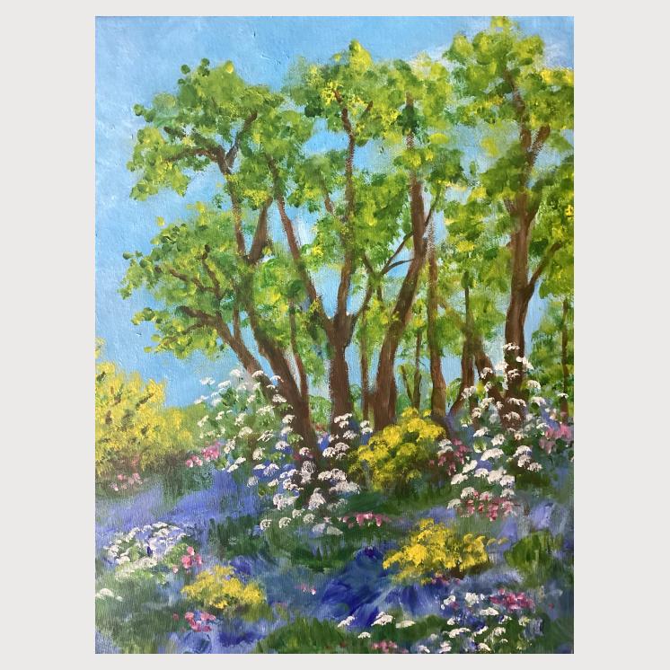 Springtime at Penrose Woods 12x16 Acrylic £165