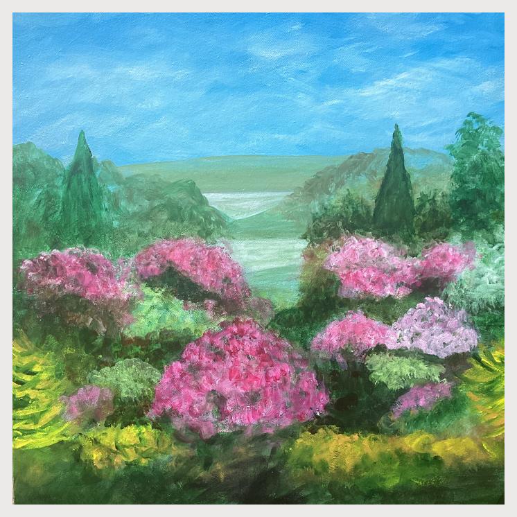 Trebah gardens 16x16 Acrylic £185